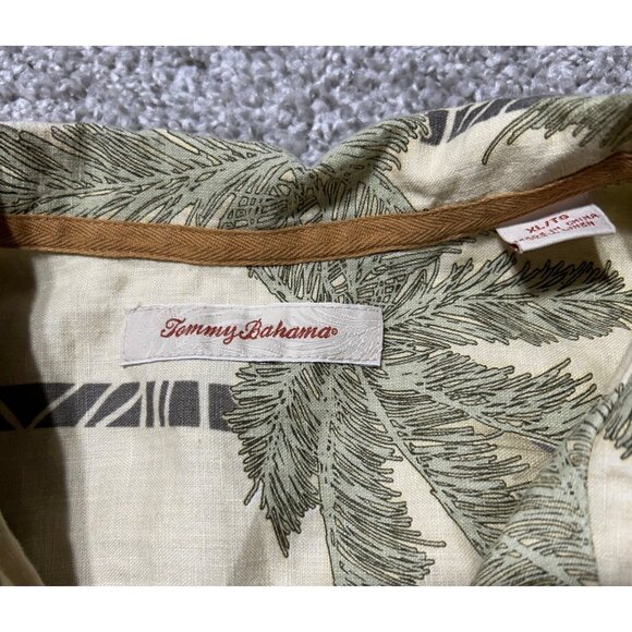 TOMMY BAHAMA Mens XL 100% Linen Short Sleeve Button Down Shirt - Picture 3 of 7